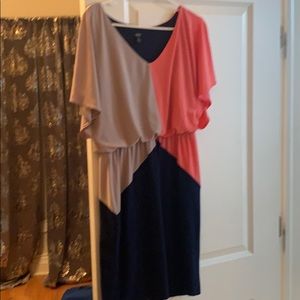 Color block jersey dress